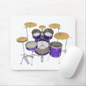 Tapis De Souris Kit de batterie violet : (Avec souris)