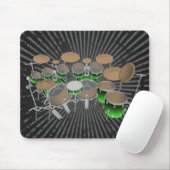 Tapis De Souris Kit de tambour de 10 morceaux : Gradient vert : (Avec souris)