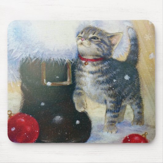 Tapis De Souris Kitten à Père Noël Boot (Devant)
