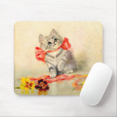 Tapis De Souris Kitten avec ruban rouge (Avec souris)