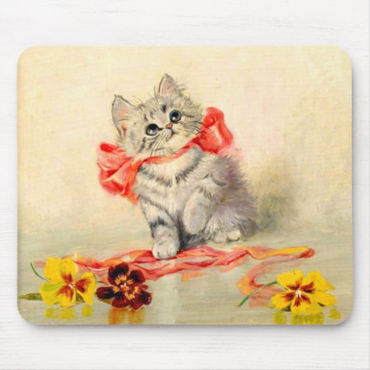 Tapis De Souris Kitten avec ruban rouge (Devant)
