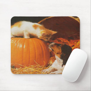 Tapis De Souris Kitten, Citrouille et Chiot Mousepad