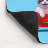 Tapis De Souris Kitten dans une convertible rouge (Coin)