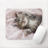 Tapis De Souris Kitten Dormir sur la serviette (Avec souris)