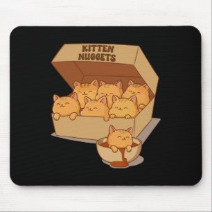 Tapis De Souris Kitten Nuggets Cute Food Pun Amoureux des chats Ch