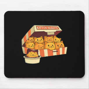 Tapis De Souris Kitten Nuggets Drôle Chats Et Poulet Nuggets Aimer