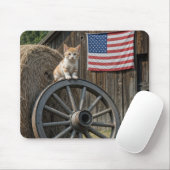Tapis De Souris Kitten On an Old Wagon Wheel  (Avec souris)