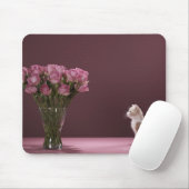 Tapis De Souris Kitten regardant le vase des roses (Avec souris)