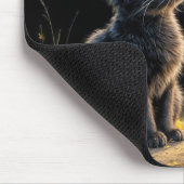 Tapis De Souris Kitten regarde une feuille d'automne en chute (Coin)