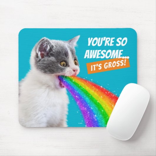 Tapis De Souris Kitten Spits Up Rainbow (Avec souris)