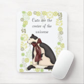 Tapis De Souris Kitty Chat avec Fleurs Photo (Avec souris)
