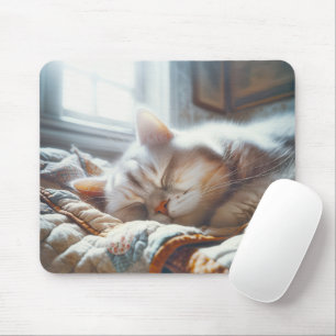 Tapis De Souris Kitty Dormir sur la vieille surface