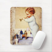 Tapis De Souris Klaxon de soufflement de bébé roux aux soldats (Avec souris)