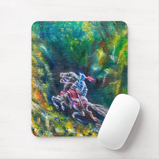 TAPIS DE SOURIS KNIGHT LANCELOT, CHEVAL EN FORÊT VERTE (Avec souris)