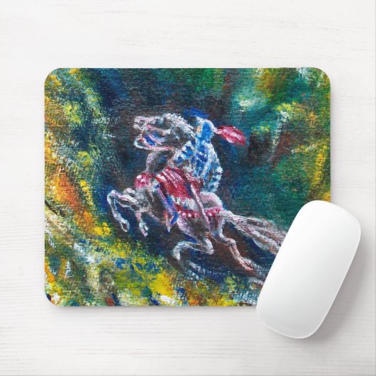 TAPIS DE SOURIS KNIGHT LANCELOT, CHEVAL EN FORÊT VERTE (Avec souris)