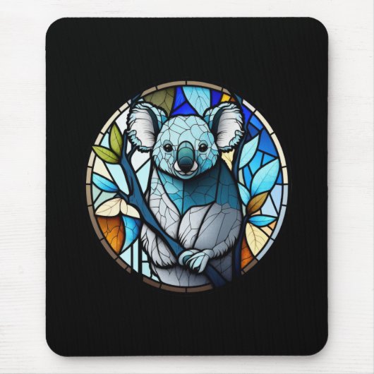 Tapis De Souris Koala Animal Portrait Vitrail Faune Libre (Devant)