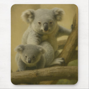 Tapis De Souris Koala Companions - Tender Wildlife Art Print
