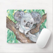 Tapis De Souris Koala dans la peinture d'arbre Eucalyptus (Avec souris)