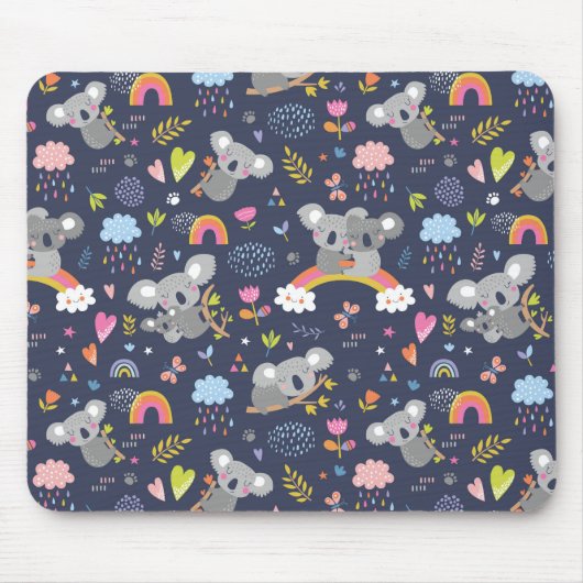 Tapis De Souris Koala Rainbow Love Motif (Devant)