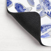 Tapis De Souris Koi bleu et blanc (Coin)