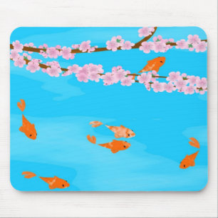 Tapis De Souris Koi et Sakura Mousepad