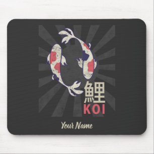 Tapis De Souris Koi Vintage Nishikigoi Carpe japonaise pour Aquari