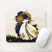 Tapis De Souris kokeshi chrysanthème (Avec souris)
