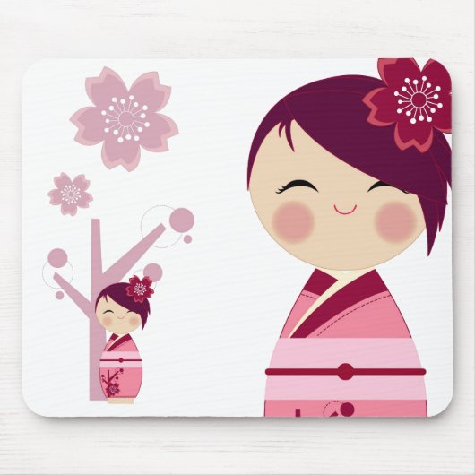 Tapis De Souris Kokeshi Sakura Mousepad (Devant)