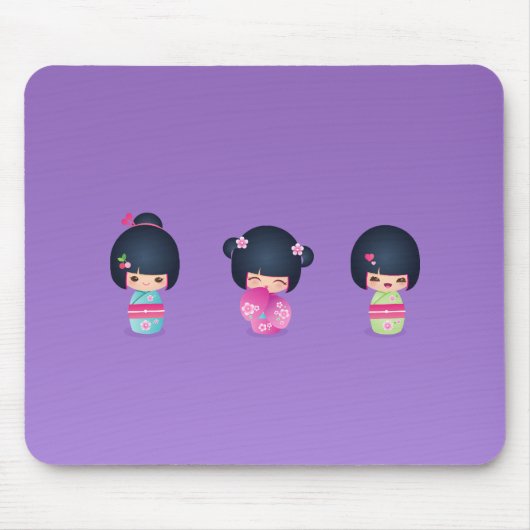 Tapis De Souris kokeshi trois Mousepad (Devant)