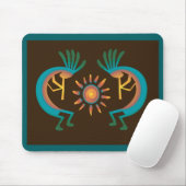 Tapis De Souris Kokopelli Sun Sud-Ouest Turquoise Brown Mousepad (Avec souris)