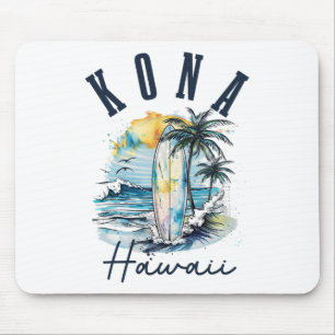 Tapis De Souris Kona Hawaï Hawaïen Surf Vintage Surfeur Surfeur _1