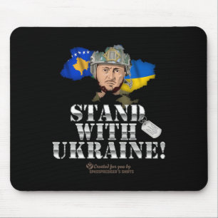 Tapis De Souris Kosovo Soutenez l'Ukraine Volodymyr Zelenskyy Drap