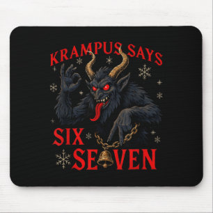 Tapis De Souris Krampus drôle dit six sept 6 7 Meme Noël Xm