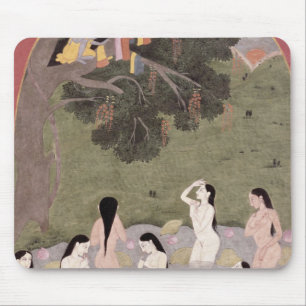 Tapis De Souris Krishna avec les vêtements des filles de vache,