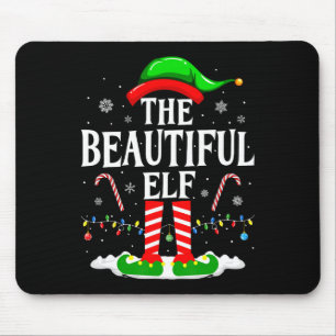 Tapis De Souris La belle elfe amusante famille de jumelage de Noël