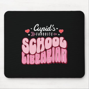 Tapis De Souris La bibliothécaire scolaire préférée de Cupidon pou