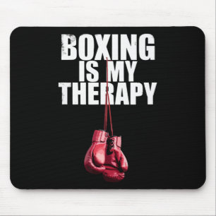Tapis De Souris La boxe est ma thérapie Citation Boxe Kickboxing B