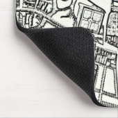 Tapis De Souris La carte de Loggan d'Oxford, feuille orientale (Coin)