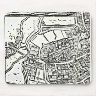 Tapis De Souris La carte de Loggan d'Oxford, feuille orientale