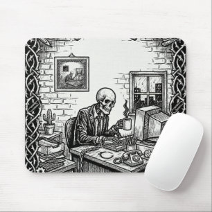 Tapis De Souris La carte de tarot 9 à 5   Entreprise de squelette 