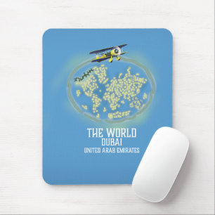 Tapis De Souris La carte du Monde de Dubaï Émirats arabes unis