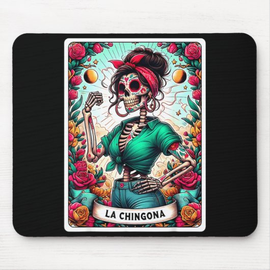 Tapis De Souris La Chingona Tarot Card Day Of The Dead Dia De Los (Devant)