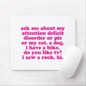 Tapis De Souris La citation de manque de concentration AJOUTENT (Avec souris)