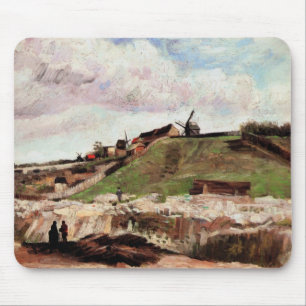 Tapis De Souris La colline de Montmartre avec carrière par Vincent
