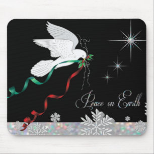 Tapis De Souris La Colombe Blanche Propage La Paix Sur Terre