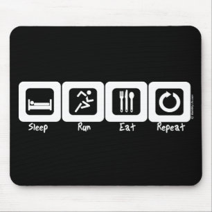 Tapis De Souris La course de sommeil mangent la répétition