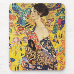 Tapis De Souris La Dame de Gustav Klimt avec un fan