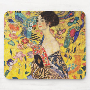 Tapis De Souris La Dame de Gustav Klimt avec un fan