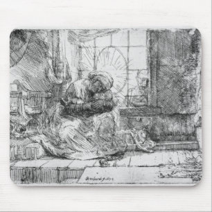 Tapis De Souris La famille sainte avec un chat, 1654