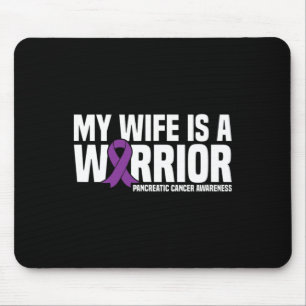 Tapis De Souris La femme est un guerrier violet ruban cancer pancr
